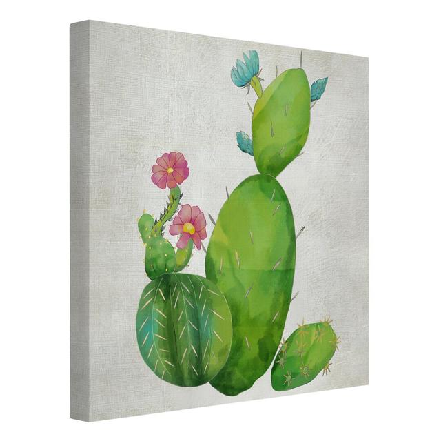 Pink and turquoise cactus family Bloomsbury Market Format: 260g/m² canvas, Size: 70cm H x 70cm W on Productcaster.