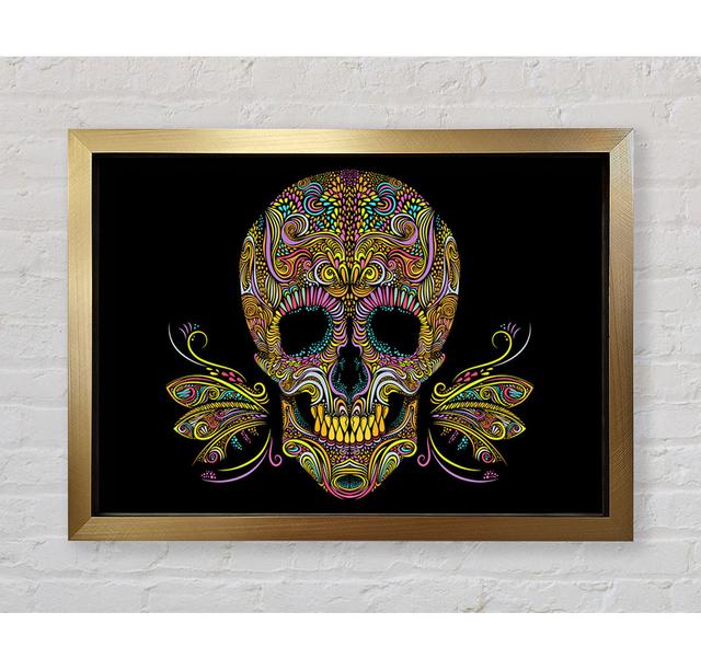 Colourful Mexican Skull - Single Picture Frame Art Prints Bright Star Size: 42cm H x 59.7cm W x 3.4cm D on Productcaster.