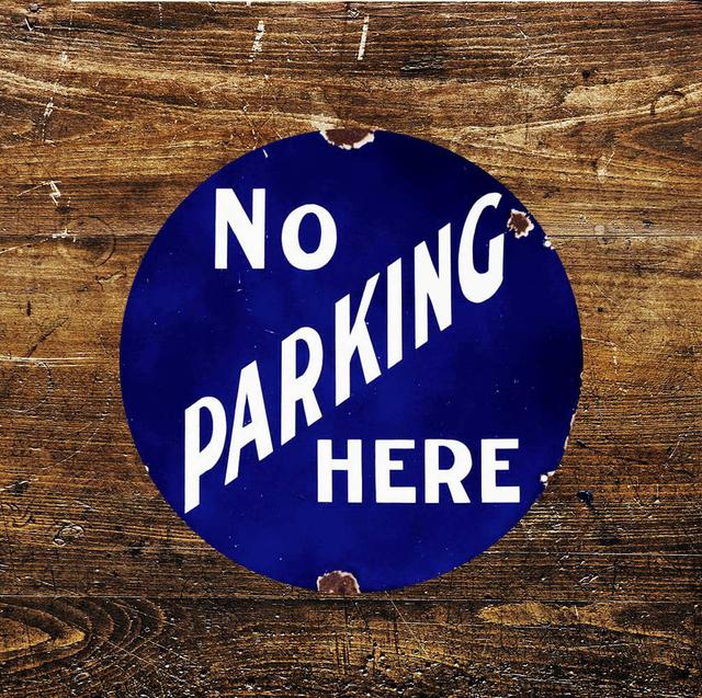 Kallel No Parking Here Circle Metal Sign East Urban Home on Productcaster.