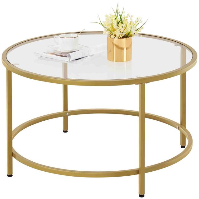 Davyion Coffee Table Ivy Bronx Table Base Colour: Gold on Productcaster.