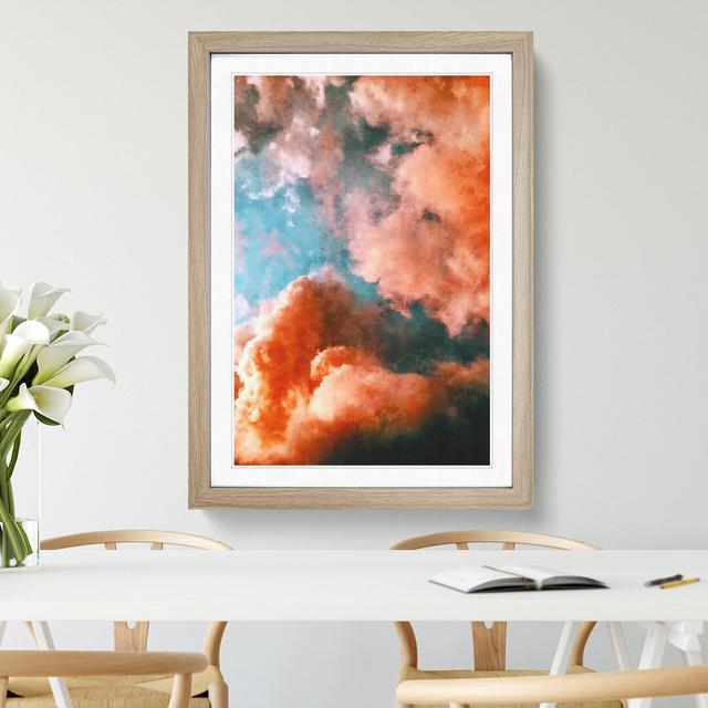 Clouds in Bloom Pink and Green - Picture Frame Graphic Art East Urban Home Frame Option: Oak Framed, Size: 36cm H x 27cm W x 2cm D on Productcaster.