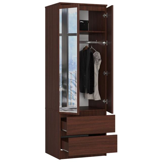 Rennick 2 Door Wardrobe Hashtag Home Finish: Biała/Lustro on Productcaster.