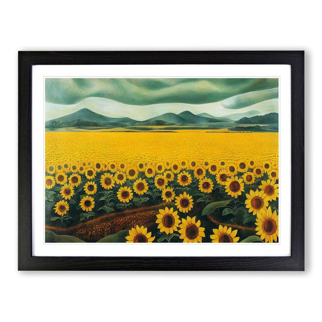 Special Sunflower Field - Picture Frame Graphic Art Brambly Cottage Frame Colour: Black Frame, Size: 46cm H x 64cm W on Productcaster.