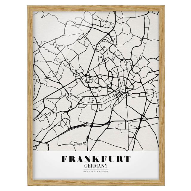 City Map Frankfurt - Classic - Picture Frame Graphic Art Maturi Size: 55cm H x 40cm W x 2cm D, Frame Option: Brown Framed on Productcaster.