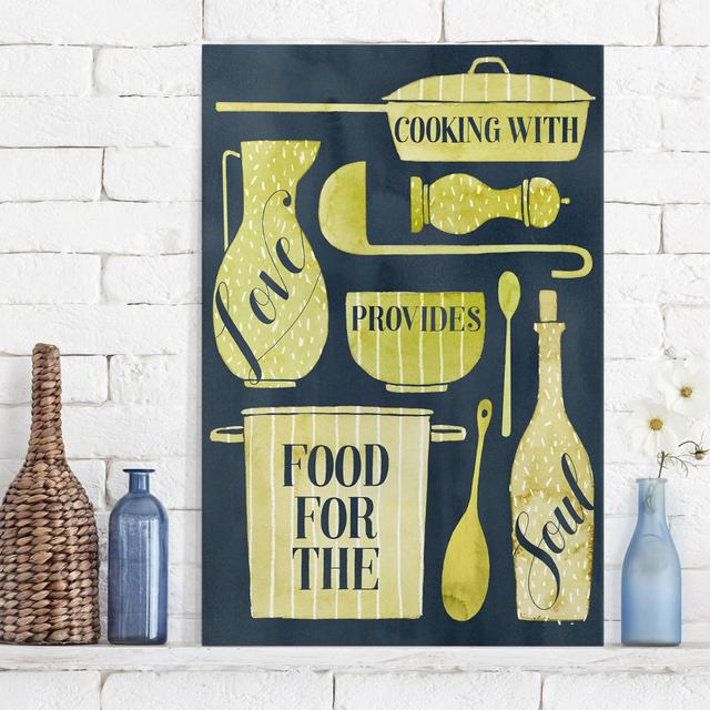 Food For the Soul - with Love - Wrapped Canvas Graphic Art Bloomsbury Market Format: 330g/m³ Recycled canvas, Size: 90cm H x 60cm W on Productcaster.