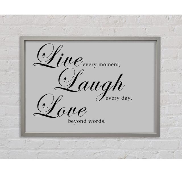 Family Quote Live Laugh Love 2 Green - Single Picture Frame Art Prints on Canvas Bright Star Size: 84.1cm H x 118.9cm W x 3.3cm D, Colour: Grey on Productcaster.