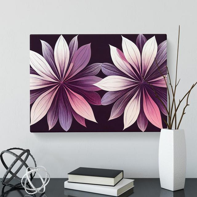 Desirable Modern Flowers - Wrapped Canvas Print Marlow Home Co. Size: 40cm H x 60cm W x 3cm D on Productcaster.