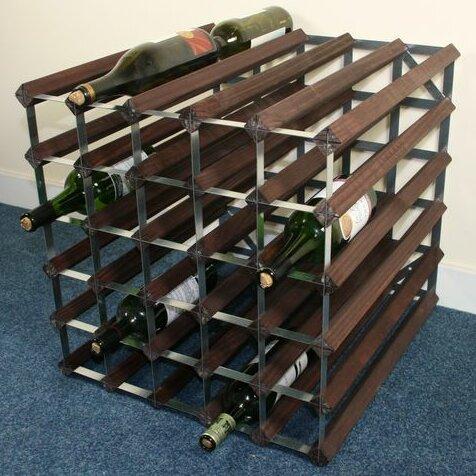 Floor Wine Bottle Rack Symple Stuff Wood Finish: Dark Oak Stained Pine on Productcaster.