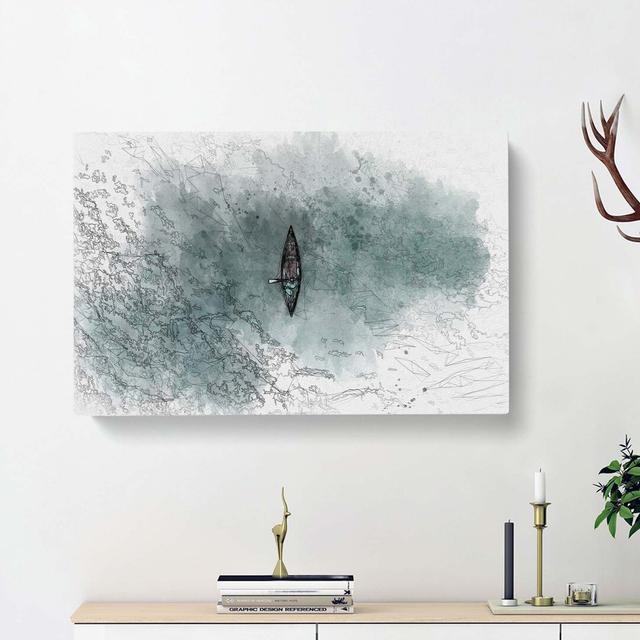 High Above the Boat in Abstract - Wrapped Canvas Drawing Print East Urban Home Size: 35cm H x 50cm W x 3cm D on Productcaster.