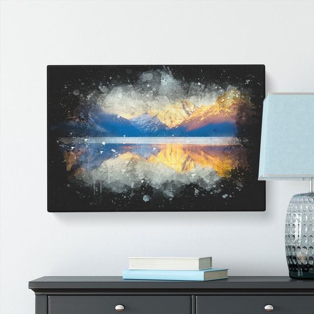 Sunlight Over Lake McDonald - Wrapped Canvas Print East Urban Home Size: 60cm H x 91cm W x 3cm D on Productcaster.