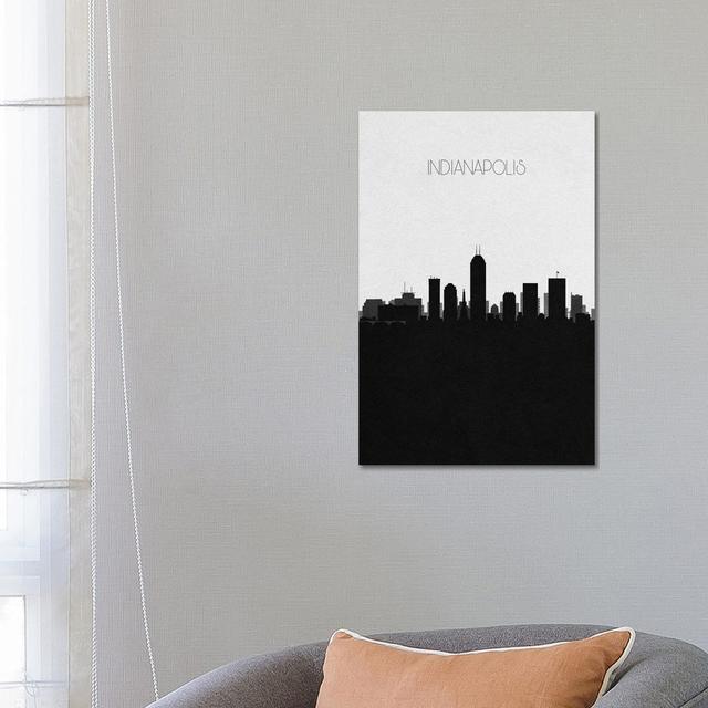 Indianapolis, Indiana City Skyline by Ayse Deniz Akerman - Wrapped Canvas Gallery-Wrapped Canvas Giclée Ebern Designs Size: 66.04cm H x 45.72cm W x 3. on Productcaster.