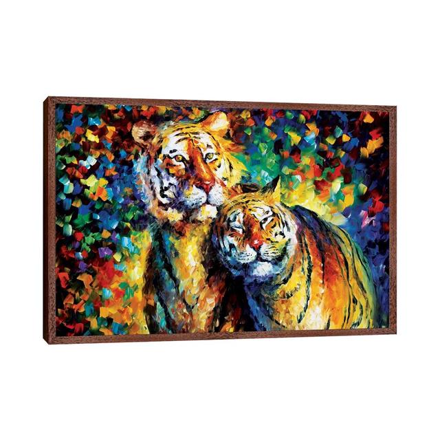 Sweetness by Leonid Afremov - Painting Print on Canvas Maturi Format: Classic Brown Wood Framed Canvas, Size: 45.72cm H x 66.04cm W x 3.81cm D on Productcaster.