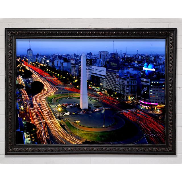 Paris Roads At Night - Single Picture Frame Art Prints Bright Star Size: 42cm H x 59.7cm W on Productcaster.