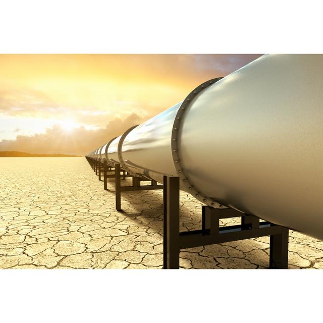 Pipeline in the Desert by Tifonimages - Wrapped Canvas Photograph 17 Stories Size: 81cm H x 122cm W on Productcaster.