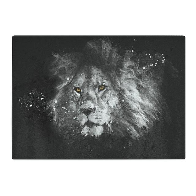 Tempered Glass Lion with Piercing Eyes Chopping Board East Urban Home Size: 28.5 cm x 39 cm on Productcaster.