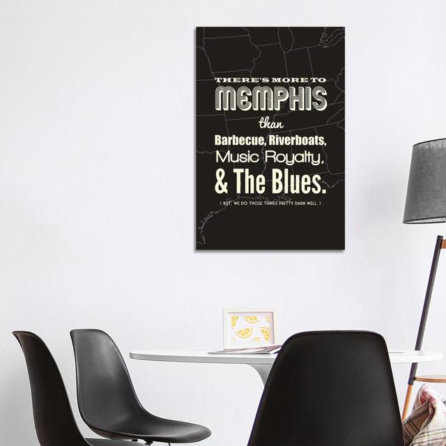 There's More to Memphis - Dark by Benton Park Prints - Wrapped Canvas Typography Happy Larry Size: 101.6cm H x 66.04cm W x 3.81cm D on Productcaster.