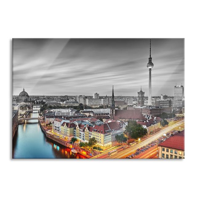 Berlin City Panorama - Unframed Photograph on Glass Brayden Studio Size: 60cm H x 80cm W x 0.4cm D on Productcaster.