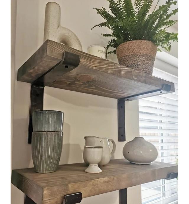 Isulf Solid Wood Bracket Shelf Union Rustic Size: 4cm H x 80cm W x 22cm D on Productcaster.