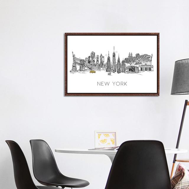 New York Skyline by Natalie Ryan - Gallery-Wrapped Canvas Giclée on Canvas Lark Manor Format: Classic Wood Floater Frame, Size: 45.72cm H x 66.04cm W on Productcaster.