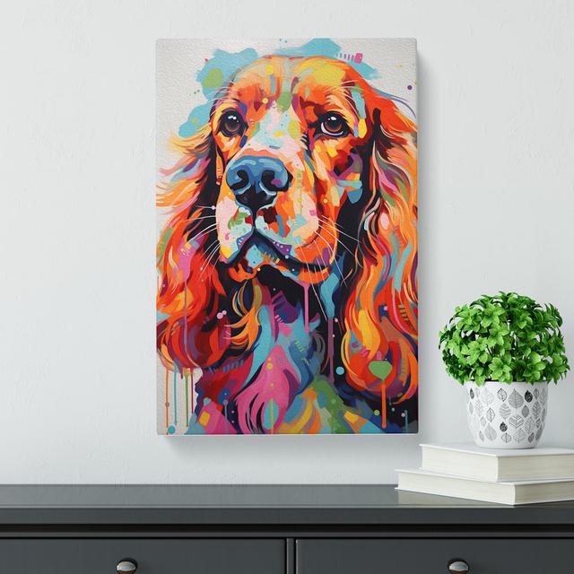 Cocker Spaniel Abstract - Wrapped Canvas Print Marlow Home Co. Size: 60cm H x 40cm W x 3cm D on Productcaster.