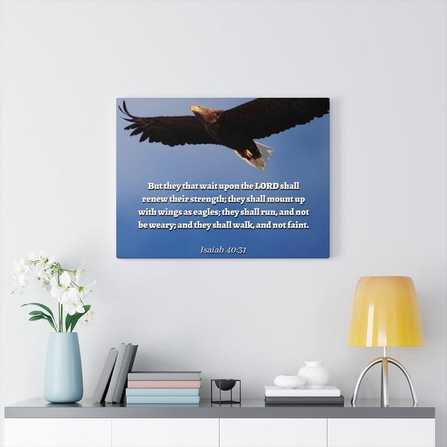 Lord Renew Isaiah 40:31 - Wrapped Canvas Print Blue Elephant Size: 30cm H x 41cm W on Productcaster.