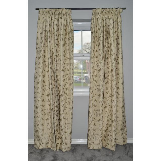 Choate Tailored Eyelet Blackout Curtains (Set of 2) Fleur De Lis Living Panel Size: Width 228 x Drop 182cm, Colour: Natural Sage Green on Productcaster.