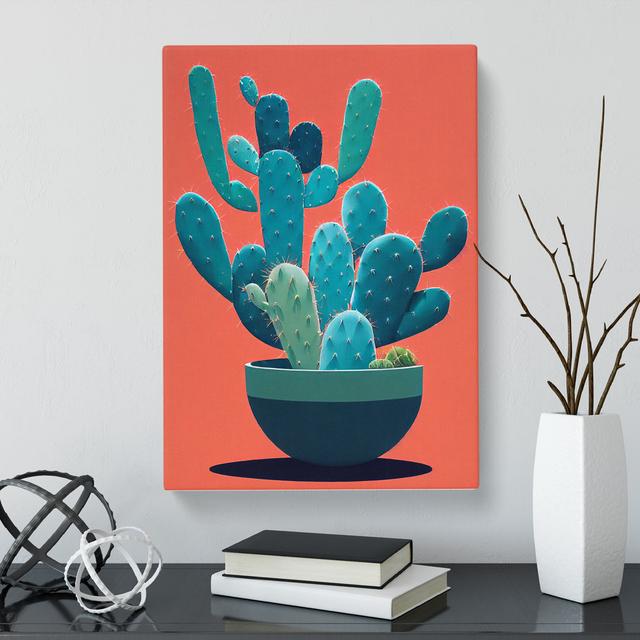 CAN-V0523-333X Cactus Cacti Contemporary - Wrapped Canvas Print Natur Pur Size: 60cm H x 40cm W x 3cm D on Productcaster.