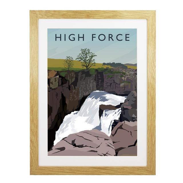 'High Force 2 Portrait' - Graphic Art Print on Paper Alpen Home Size: 40cm H x 30cm W x 3cm D, Frame Option: Oak Framed on Productcaster.