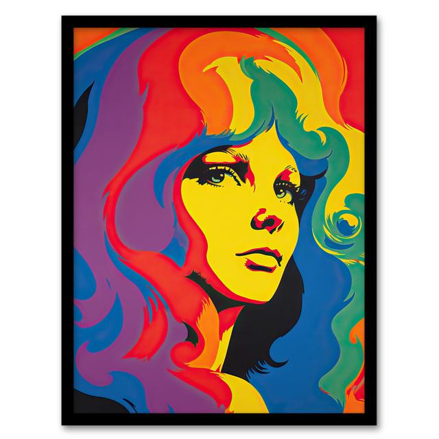 Alazea 1960's Retro Portrait Woman Psychedelic Rainbow Colours - Single Picture Frame Print Fairmont Park on Productcaster.