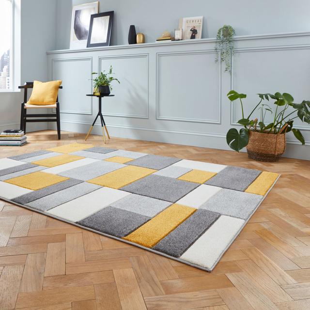 Matrix area rug Machine Woven Rectangle Grey Think Rugs Rug Size: Rectangle 120 x 170cm on Productcaster.