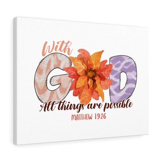 With God Flowers - Wrapped Canvas Typography Blue Elephant Size: 46cm H x 61cm W on Productcaster.