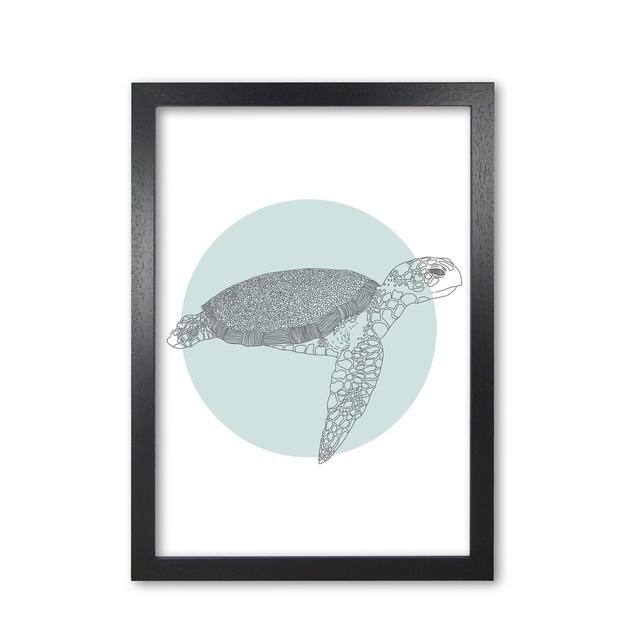 'Marine Animals Turtle' Graphic Art East Urban Home Format: Black Grain Frame, Size: 30 cm H x 21 cm W x 5 cm D on Productcaster.