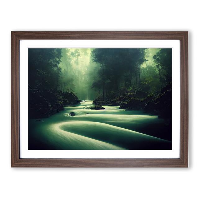 Handsome Forest Stream - Single Picture Frame Print Alpen Home Format: Walnut Framed, Size: 25cm H x 34cm W x 2cm D on Productcaster.