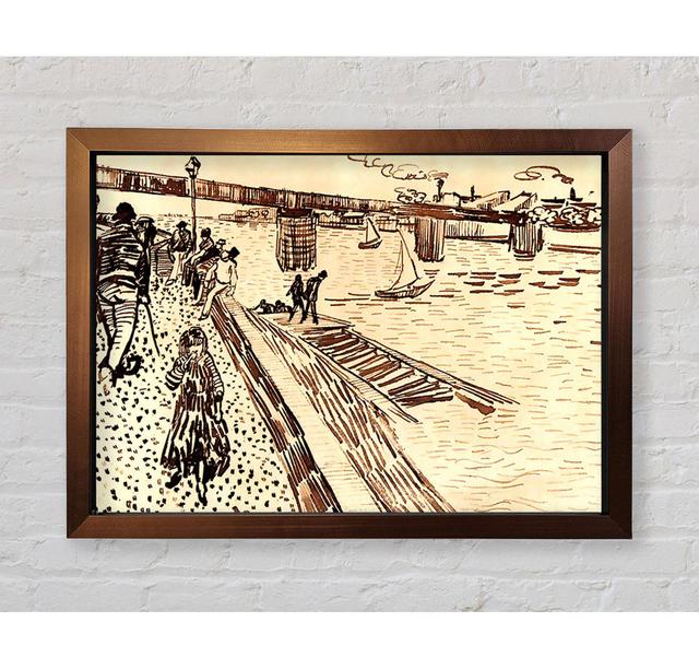 The Iron Bridge At Trinquetaille On The Rhone by Vincent Van Gogh - Single Picture Frame Art Prints Rosalind Wheeler Size: 59.7cm H x 84.1cm W x 3.4cm on Productcaster.