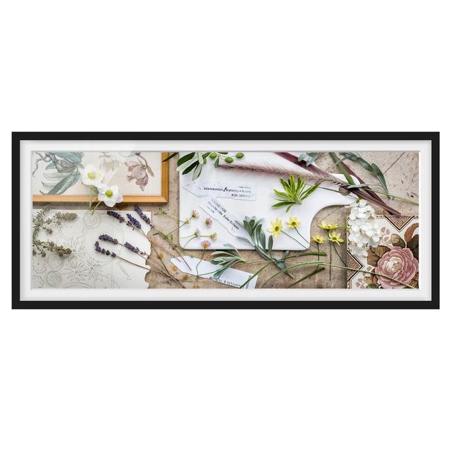 Vintage Flowers and Garden Herbs - Picture Frame Photograph Ophelia & Co. Size: 30cm H x 75cm W x 2cm D, Frame Option: Black Framed on Productcaster.