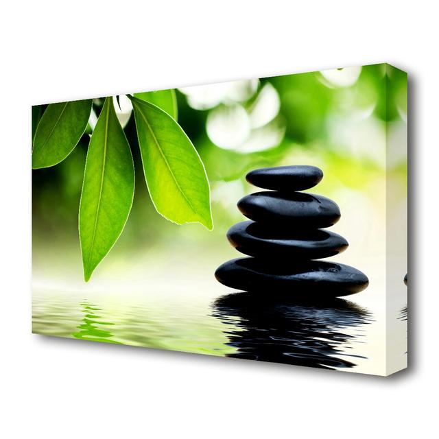 Tranquil Water Stones Ethnic Canvas Print Wall Art East Urban Home Size: 101.6 cm H x 142.2 cm W on Productcaster.