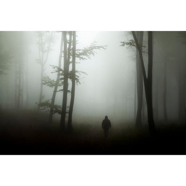 Dark Horror Man in Creepy Foggy Forest by Bonciutoma - Wrapped Canvas Photograph Union Rustic Size: 20cm H x 30cm W x 3.8cm D on Productcaster.