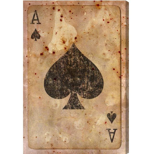 Ace of Spades - Wrapped Canvas Graphic Art Print East Urban Home Size: 61cm H x 41cm W x 4cm D on Productcaster.