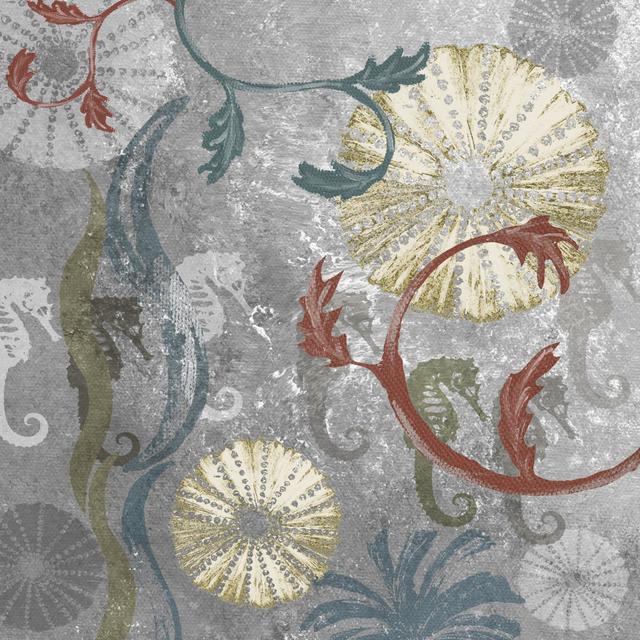 Seahorse Collage I by Andrea James - Wrapped Canvas Print Rosalind Wheeler Size: 91cm H x 91cm W on Productcaster.