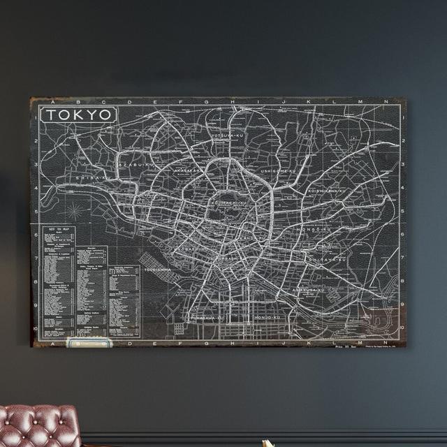 'Tokyo Tourist Map 1918' Graphic Art on Wrapped Canvas East Urban Home Size: 25.4 cm H x 38.1 cm W on Productcaster.