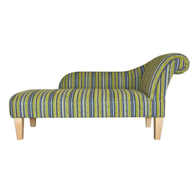 Fallston Chaise Longue Ophelia & Co. Colour: Linea Denim, Orientation: Right-Hand Chaise, Leg Finish: Mahogany Dark on Productcaster.