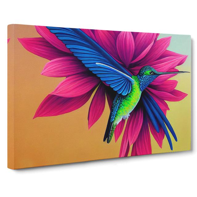 Exquisite Floral Hummingbird - Wrapped Canvas Graphic Art ClassicLiving Size: 35cm H x 50cm W x 3cm D on Productcaster.