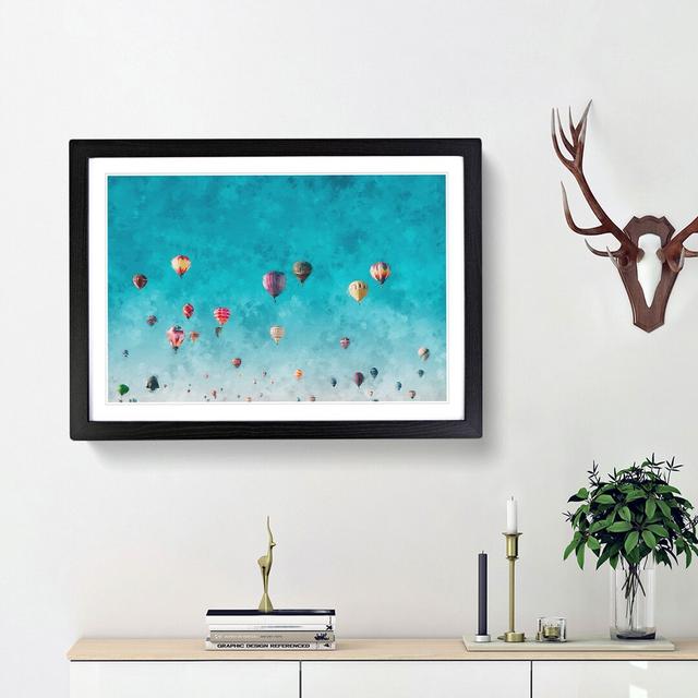 Going up in a Hot Air Balloon - Picture Frame Graphic Art Print East Urban Home Size: 62cm H x 87cm W x 2cm D, Frame Option: Black Framed on Productcaster.