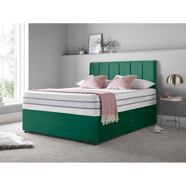 Kuhle Divan Bed Set Fairmont Park Size: Double (4'6), Colour: Green, Storage Type: Left Side Drawers on Productcaster.