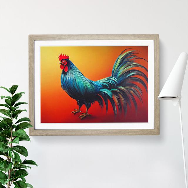 Bold Rooster - Single Picture Frame Print Brambly Cottage Size: 46cm H x 64cm W x 2cm D, Frame Colour: Oak Framed on Productcaster.