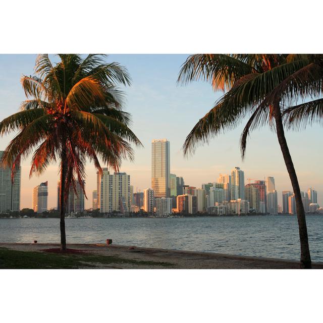 View of Miami Skyline by Drasa - Wrapped Canvas Art Prints Bay Isle Home Size: 20cm H x 30cm W x 3.8cm D on Productcaster.