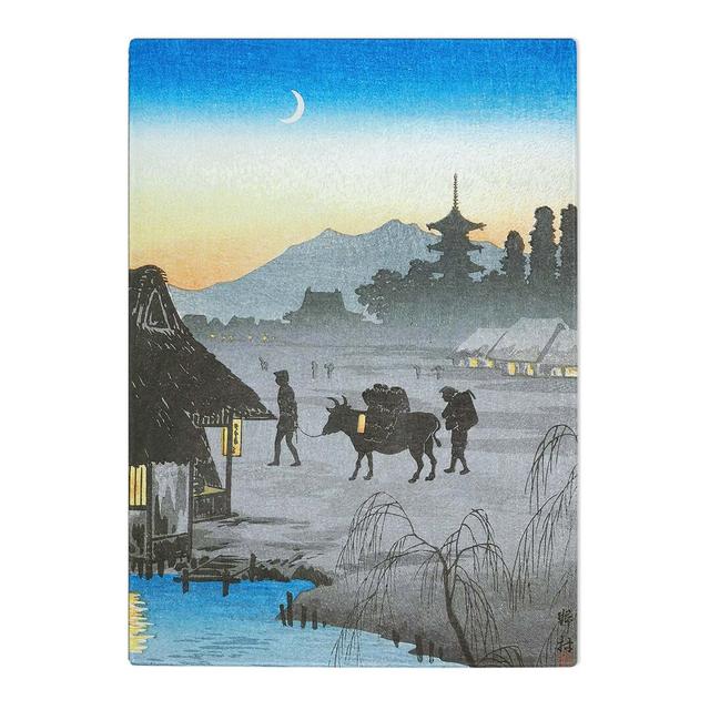 Tempered Glass Returning Home in the Evening by Takahashi Shotei Chopping Board East Urban Home Size: 20 cm x 28.5 cm on Productcaster.