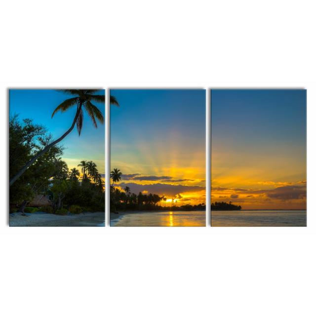 Palm Trees on the Beach Photographic Print Multi-Piece Image on Canvas East Urban Home Size: 100 cm H x 210 cm W on Productcaster.