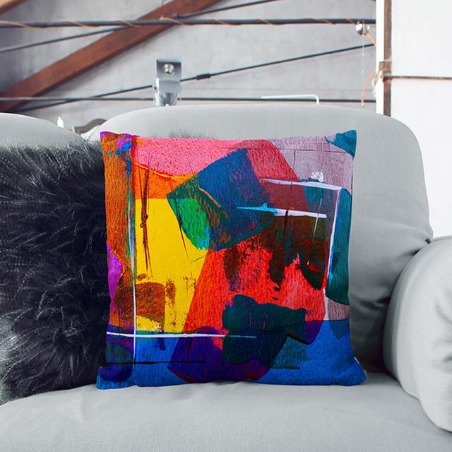 Abstract Square Throw Cushion East Urban Home Size: 40 x 40 cm, Backing Colour: Black on Productcaster.