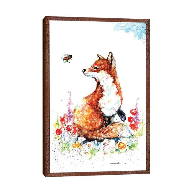 Summer Fox by BebesArts - Painting Print on Canvas Union Rustic Format: Classic Brown Wood Framed, Size: 101.6cm H x 66.04cm W x 3.81cm D on Productcaster.